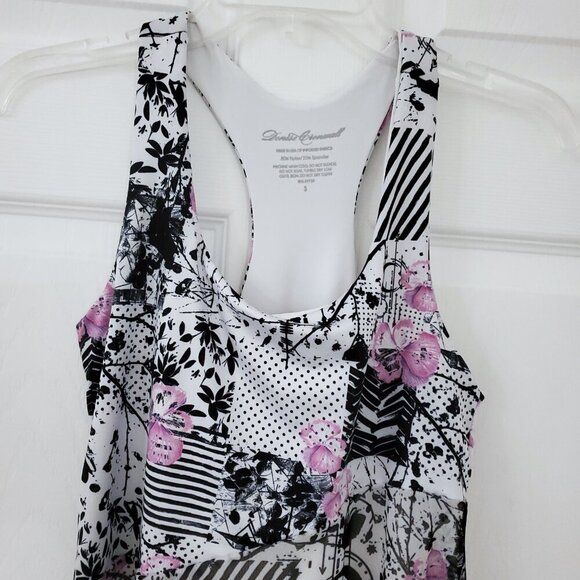 Denise Cronwall Racer Back Print Collage Layer Look Tennis Dress - Picture 6 of 15